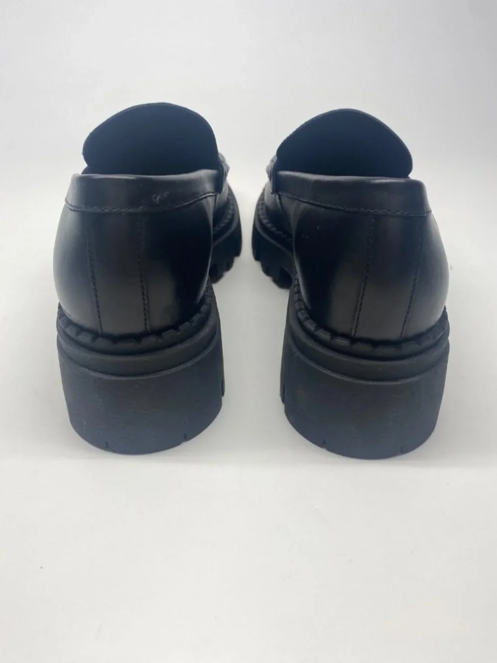 Free People Womens Lyra Lug Sole Black Platform Loafers Sz 9.5